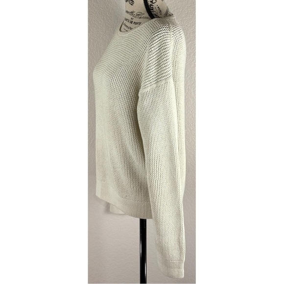 Vince Lattice Stitch Crewneck Sweater Knitwear Coastal, size Small - Picture 4 of 13